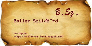 Baller Szilárd névjegykártya