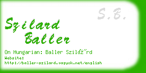 szilard baller business card